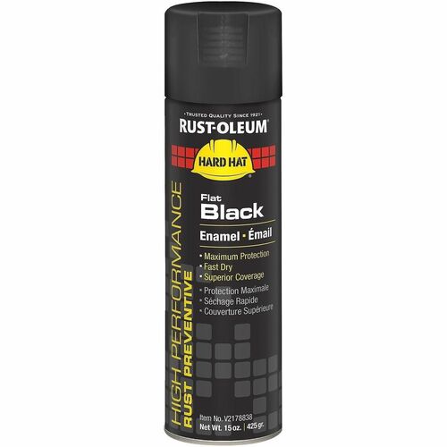 Paint, Spray, Flat Black, 15 Oz 6/CT