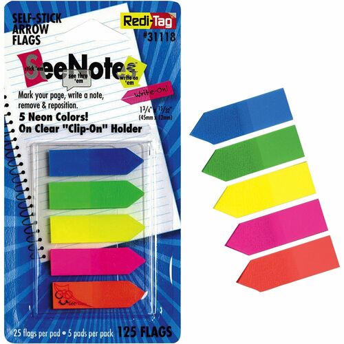 Flags, Arrow, 5-Color, With Holder 125/PK