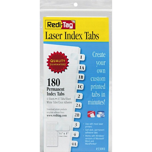 Refill, Tab, Laser, Permanent, White, 180 180/PK