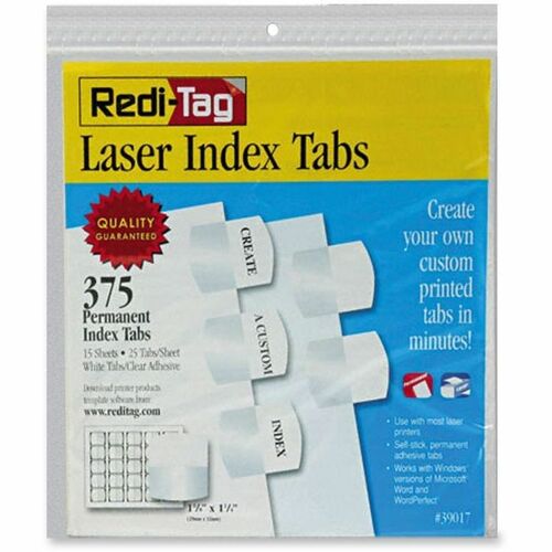 Index Tab Laser White 375/PK