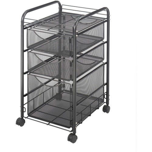 Onyx Mesh File Cart with File Drawer, 2 Box Drawer