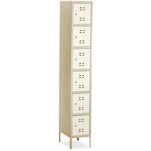 Locker, Steel, 6 Tier, Box, Tan