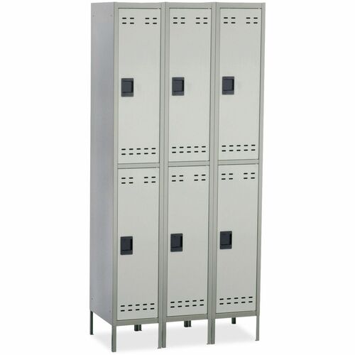 Locker, Double Tier, 3 Column, Gray