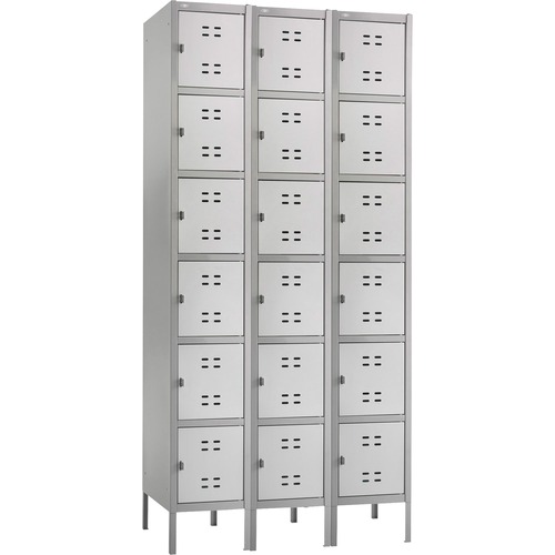 Locker, Box, 3 Column, Gray