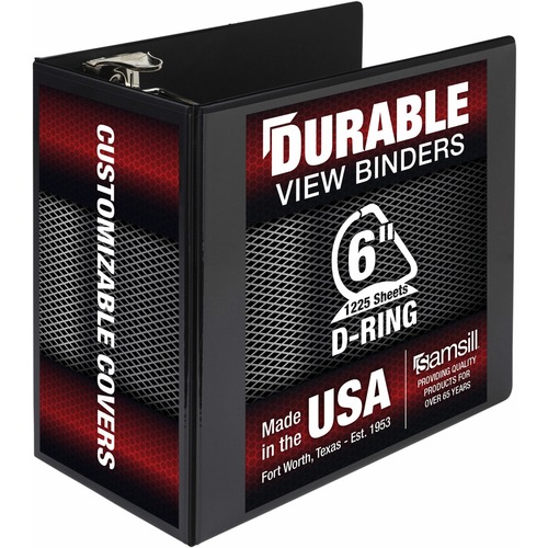 Binder, Nonstick, D-Ring, 6", Black
