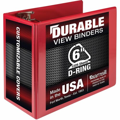 Binder, Nonstick, D-Ring, 6", Red