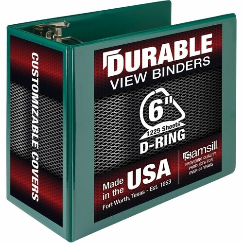Binder, Nonstick, D-Ring, 6", Green