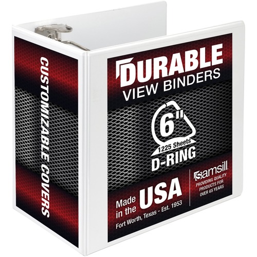 Binder, Nonstick, D-Ring, 6", White