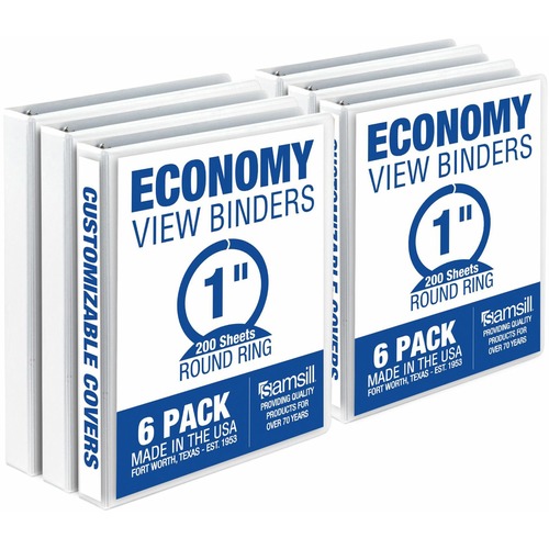 Binder, View, Value, 1", White 6/CT