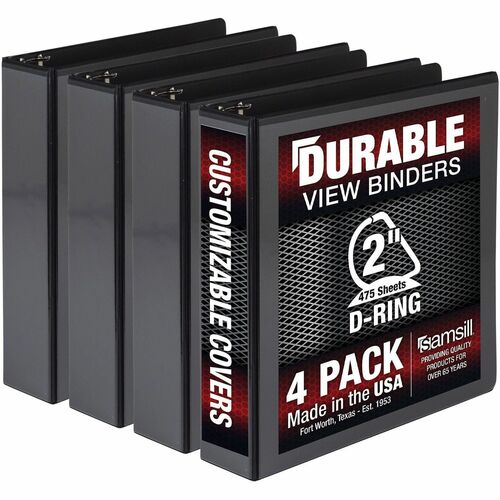 Binder, Dura, View, 2", Black 4/PK