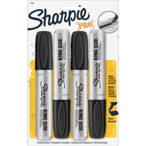 Marker, King Size, Black 4/PK