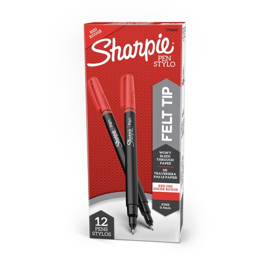 Pen, Sharpie, Fine, Red 12/DZ