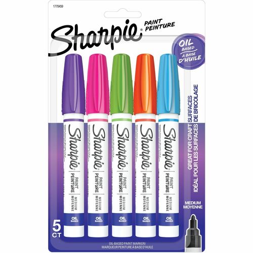 Marker, Sharpie, Paint/Oil, Medium, Assorted 5/PK