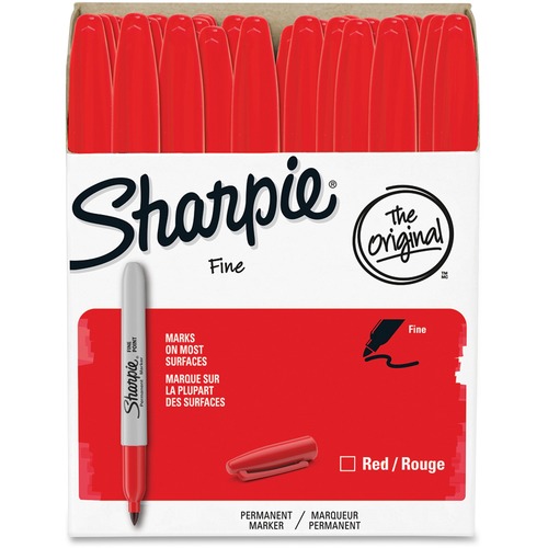 Marker, Sharpie, Fine, Red 36/PK