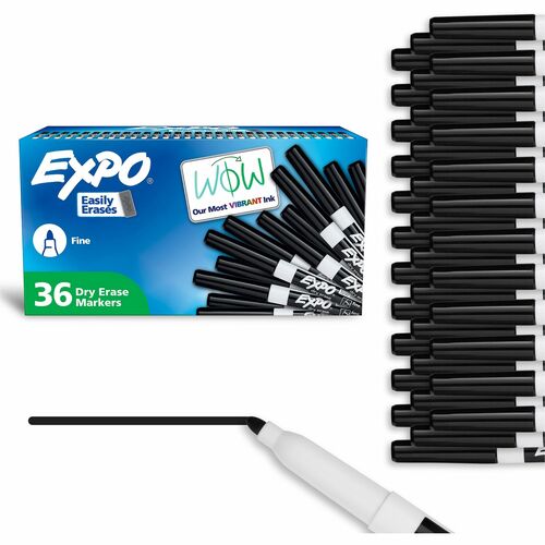 Marker, Dry Erase, Fine, Black 36/PK
