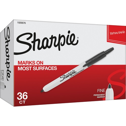 Marker, Sharpie, Retractable, Fine, Black 36/BX