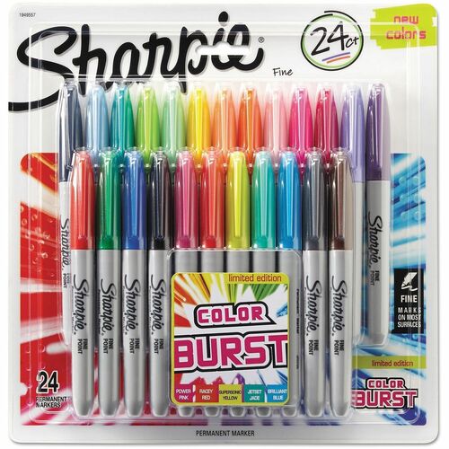 Marker, Sharpie, Fine, Assorted 24/PK