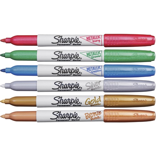 Marker, Fine Metallic, Assorted 6/ST