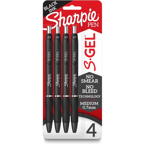 Pen, Gel, Sharpie, 0.7 Millimeter, Black 4/PK
