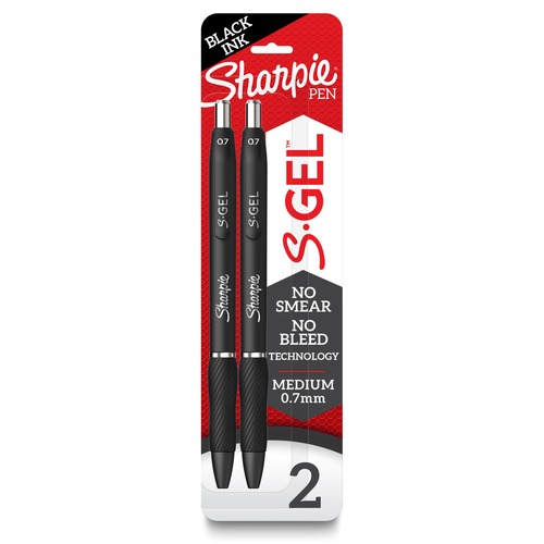 Pen, Gel, Sharpie, 0.7mm, Black 2/PK