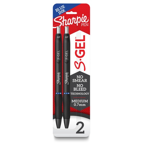Pen, Gel, Sharpie, 0.7 Millimeter, Blue 2/PK