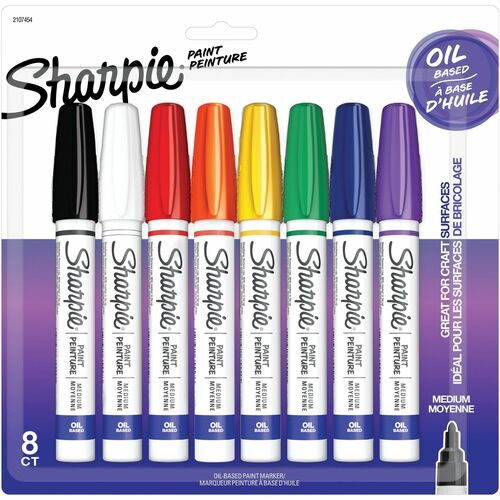 Marker, Sharpie, Paint/Oil, Medium, Assorted 8/PK