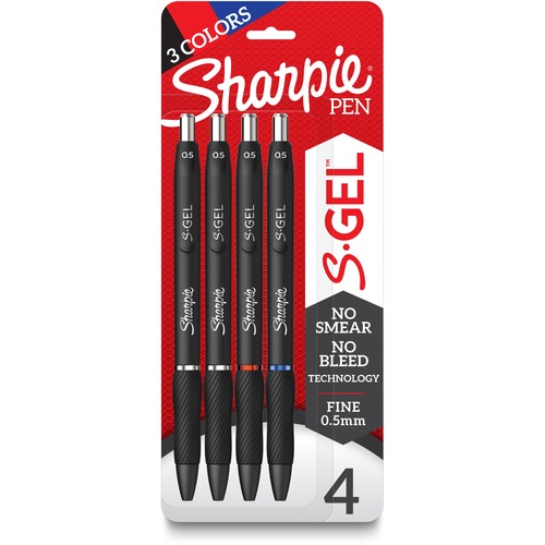 Pen, Gel, Sharpie, 0.5 Millimeter, B. Asst 4/PK