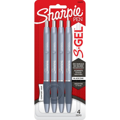 Pen, Gel, Blue, .7 Millimeter, Black 4/PK