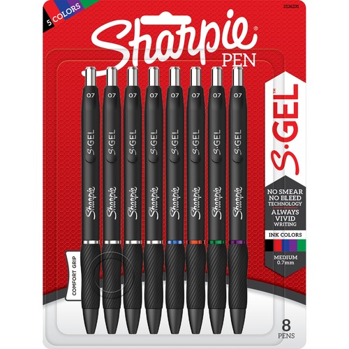 Pen, S-Gel, .7 Millimeter, Assorted 8/PK