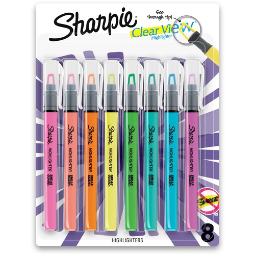 Highlighter, Smear Guard, Chisel Point, Ast 8/PK