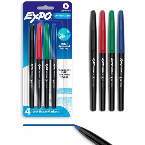 Marker, Expo, Whiteboard, Ultra Fine, Assorted, 4 Count 4/PK