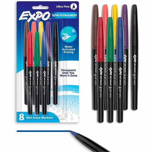 Marker, Expo, Water Resistant, Ultra Fine, Assorted, 8 Count 8/PK
