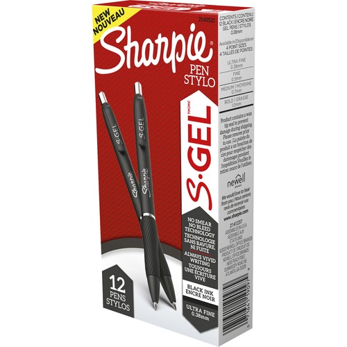 Pen, S-Gel, 0.38 Millimeter, Black 12/DZ