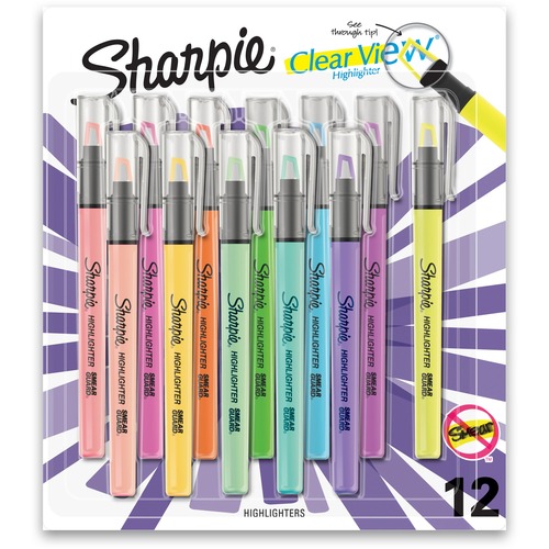 Highlighter, Clearview, Stick, Assorted 12/PK