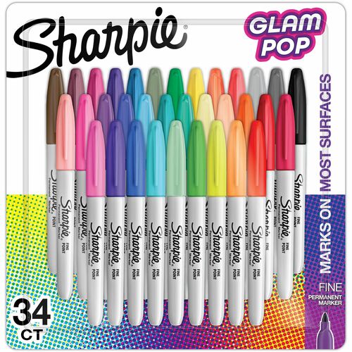 Marker, Sharp Fine, Glam Pop 34/PK