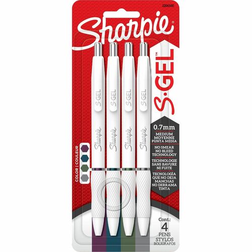 Pen, S-Gel, White, Rich 4/PK
