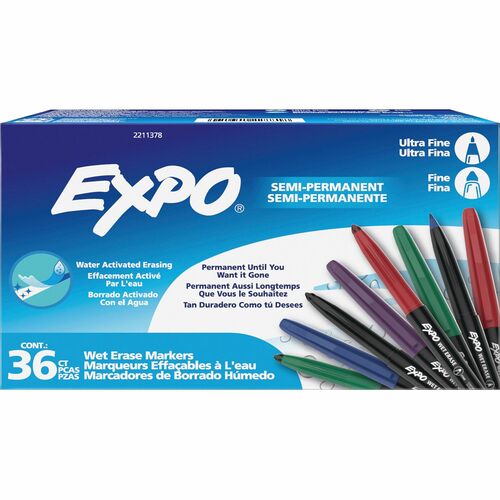 Marker, Expo, Whiteboard, Fine/Ultra Fine, 36 Count 36/BX