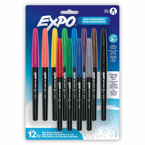 Marker, Expo, White Fine Ast, 12 Count 12/PK
