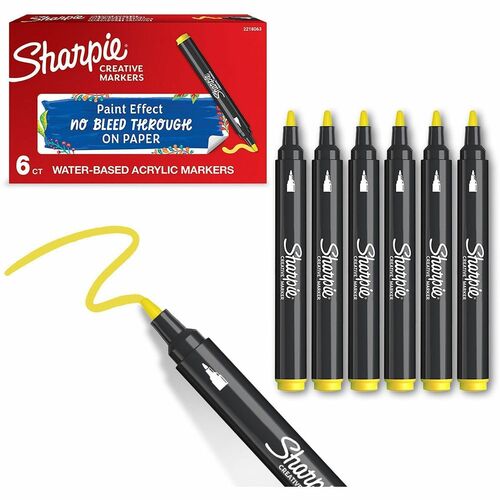 Marker, Sharpie, Bullet Create, Yellow 6/BX