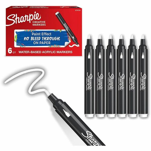 Marker, Sharp, Bullet Tip, White 6/BX