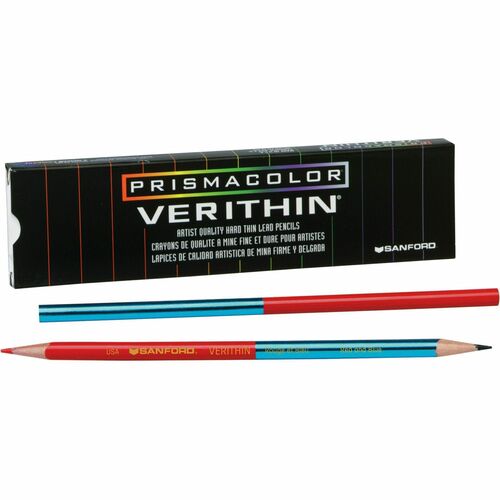 Color Pencil, Prismacolor Verithin, Red/Blue 12/DZ