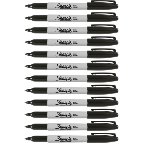 Permanent Marker, Sharpie, Fine Point, Black 12/DZ