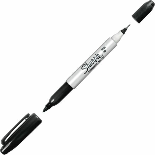 Marker, Sharpie, Twin-Tip, Black 12/DZ
