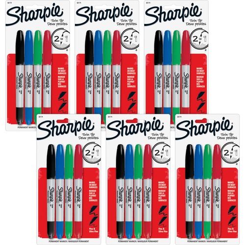 Marker, Sharpie, Twin, Assorted 6/BG