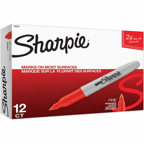 Marker, Sharpie, Super Fine, Red 12/DZ