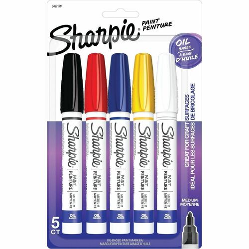 Marker, Oil Based, Medium, Assorted 5/PK