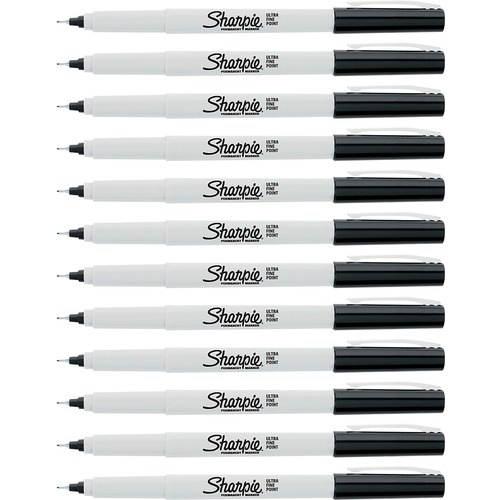 Permanent Markers, Sharpie, Ultra-Fine, Black 12/DZ