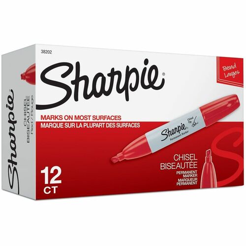 Marker, Sharpie, Chisel Tip, Red 12/DZ