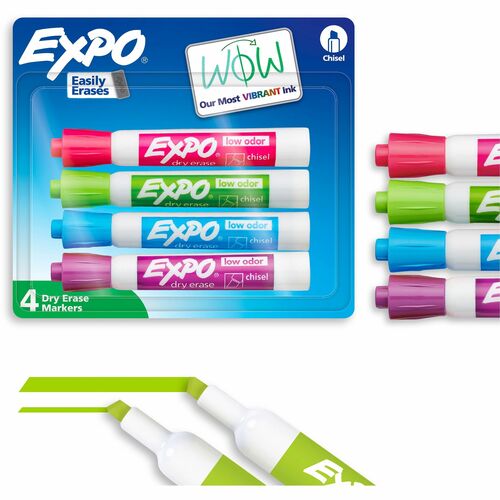 Marker, Low Odor, Chisel, Assorted 4/PK