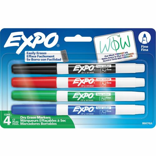 Marker, Expo, Low Odor, Fine, Assorted 4/ST